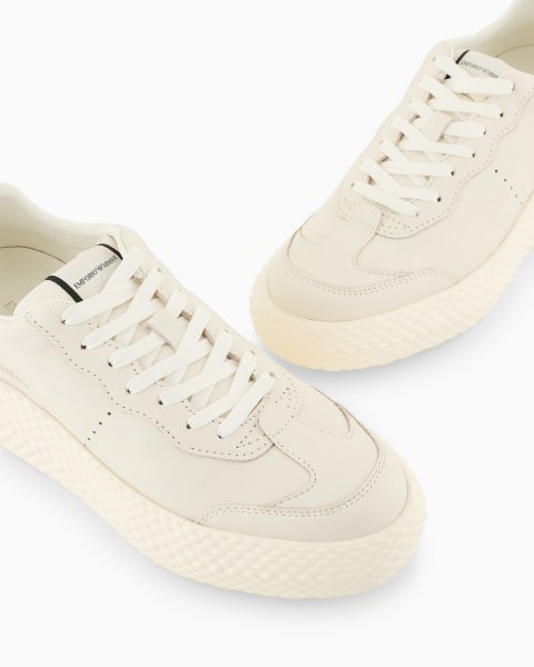 Buy Chunky Leather Sneakers with Gold Back Detail Online