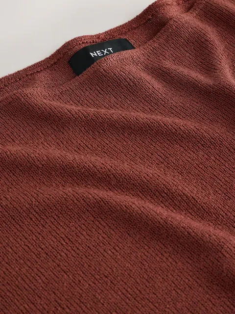 Buy Chocolate Brown Slouch Sheerknit Drape Top - Elegant