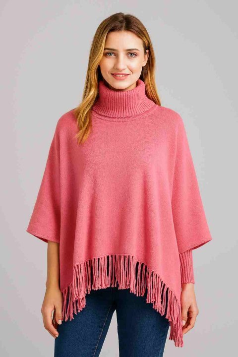 Buy Winter Fleece Poncho for Girls - High-Neck & Tassels