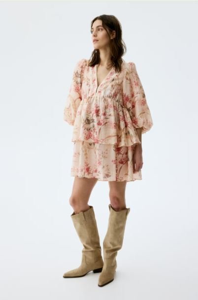Buy H&M MAMA Linen-Blend Dress | Beige Floral Maternity