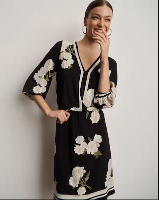 Buy WHBM Black Mini Dress | Sophisticated Neck Detail