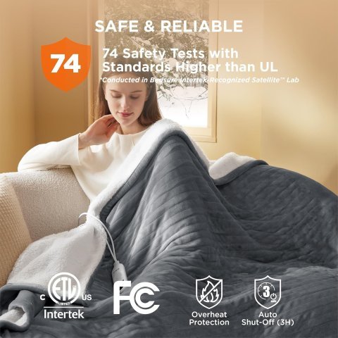 Buy Bedsure Heated Throw Blanket (50"x60") - Fast Heating