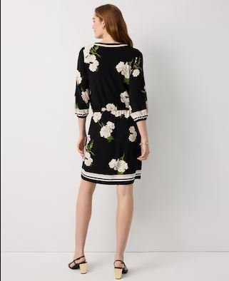 Buy WHBM Black Mini Dress | Sophisticated Neck Detail
