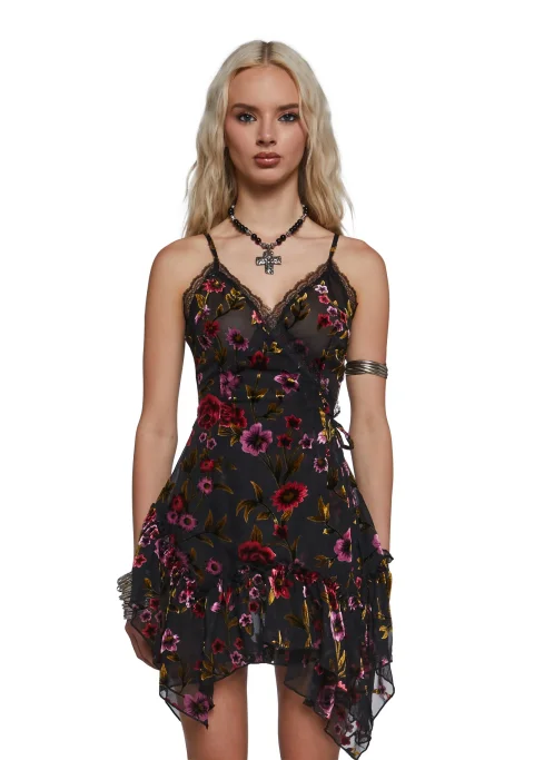 Buy Florence Velvet Wrap Mini Dress Online - Luxury Evening