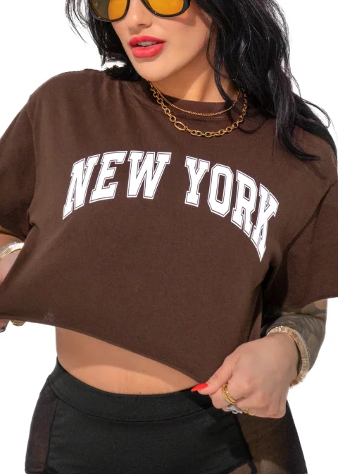 Buy Cropped New York Graphic Tee Online