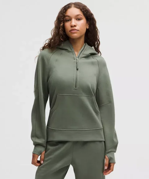 Scuba Oversized Half-Zip Hoodie Long | Extended Length Pullover
