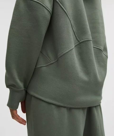 Scuba Oversized Half-Zip Hoodie Long | Extended Length Pullover