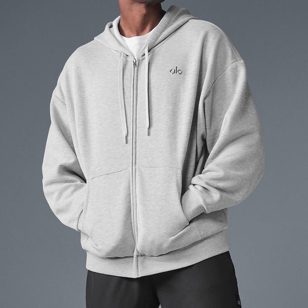 Accolade Full Zip Hoodie - Athletic Heather Grey | Alo Yoga Essential