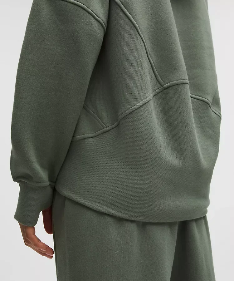 Scuba Oversized Half-Zip Hoodie Long | Extended Length Pullover