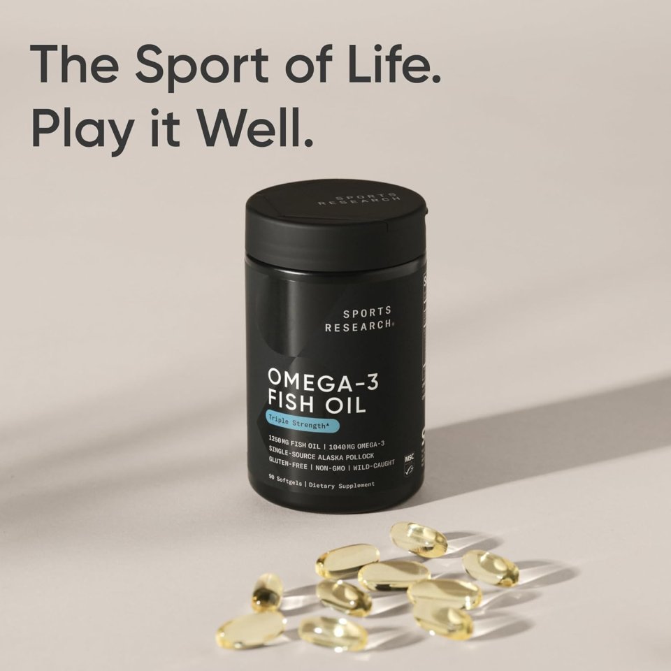 Sports Research Omega-3 Fish Oil 1250 | Triple Strength Sustainable EPA/DHA