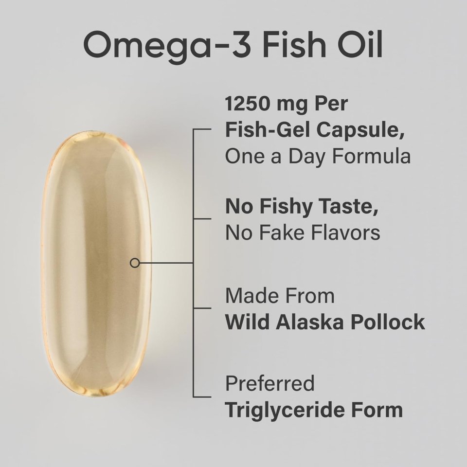 Sports Research Omega-3 Fish Oil 1250 | Triple Strength Sustainable EPA/DHA